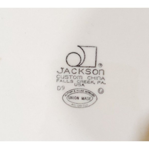 Vtg Jackson Custom China Restaurant Ware Oval Plate Brown Green Orange on Beige - Picture 2 of 11